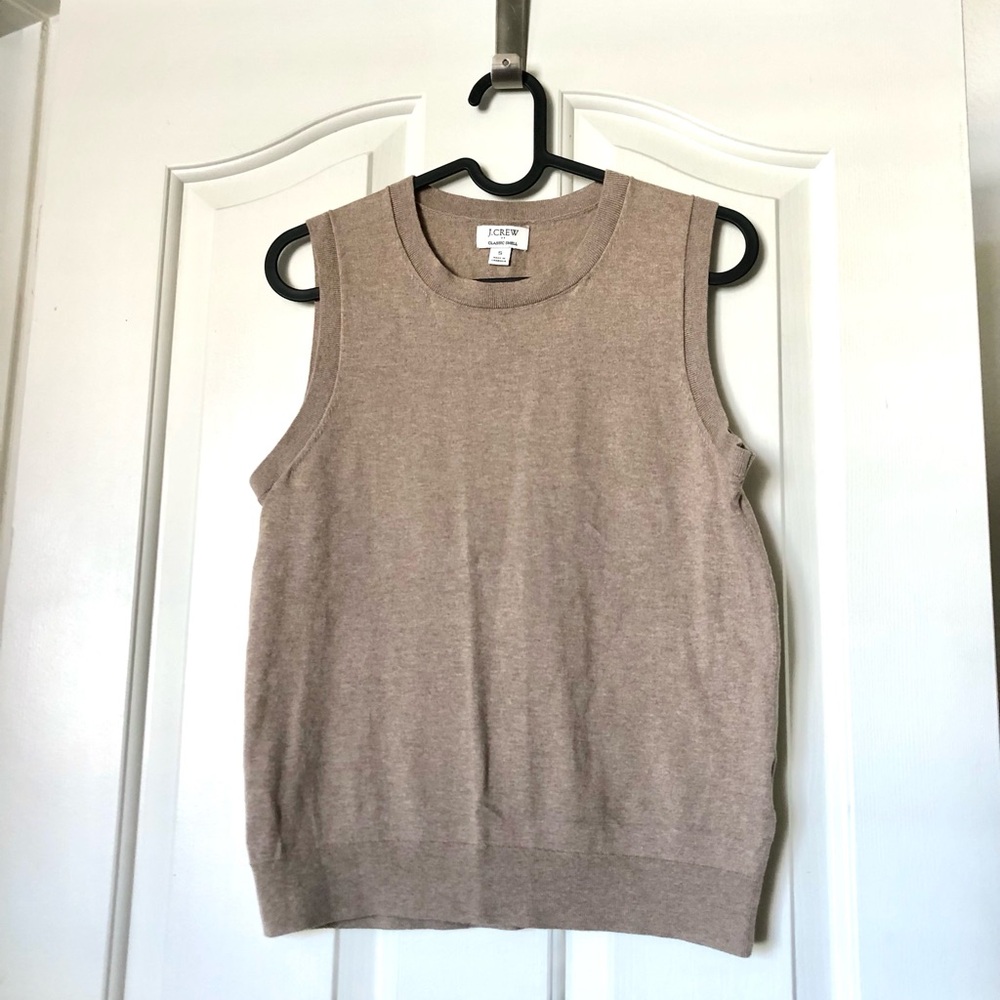 J. Crew Neutral Taupe Sleeveless Knit Tank